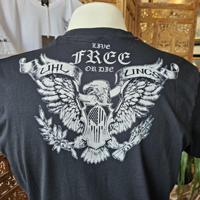 "LIVE FREE OR DIE" short sleeve t-shirt | white/black