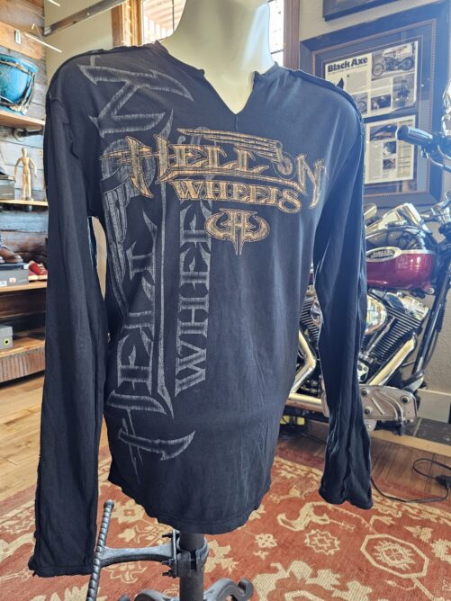 "HELL ON WHEELS' Long Sleeve T-shirt | Black - Image 4