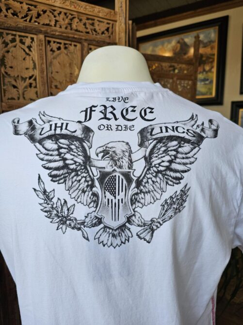 "LIVE FREE OR DIE" short sleeve t-shirt | white/black - Image 4