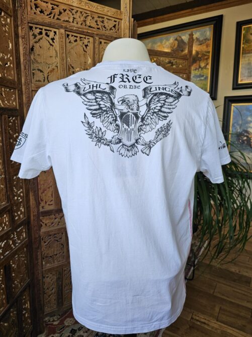 "LIVE FREE OR DIE" short sleeve t-shirt | white/black - Image 6