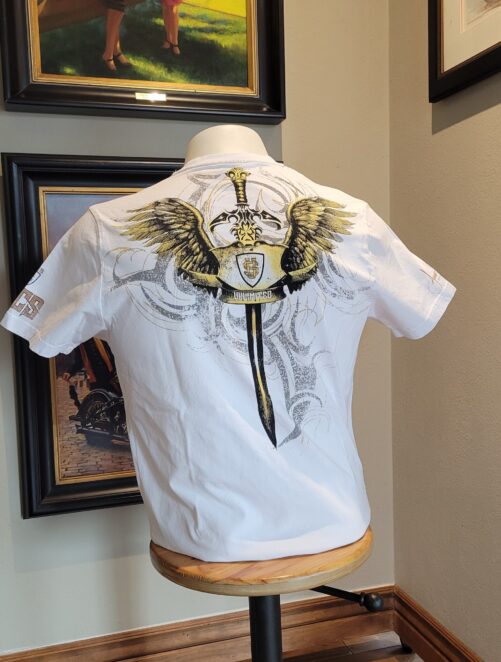 Sword & Winged Skull T-shirt | White - Image 2